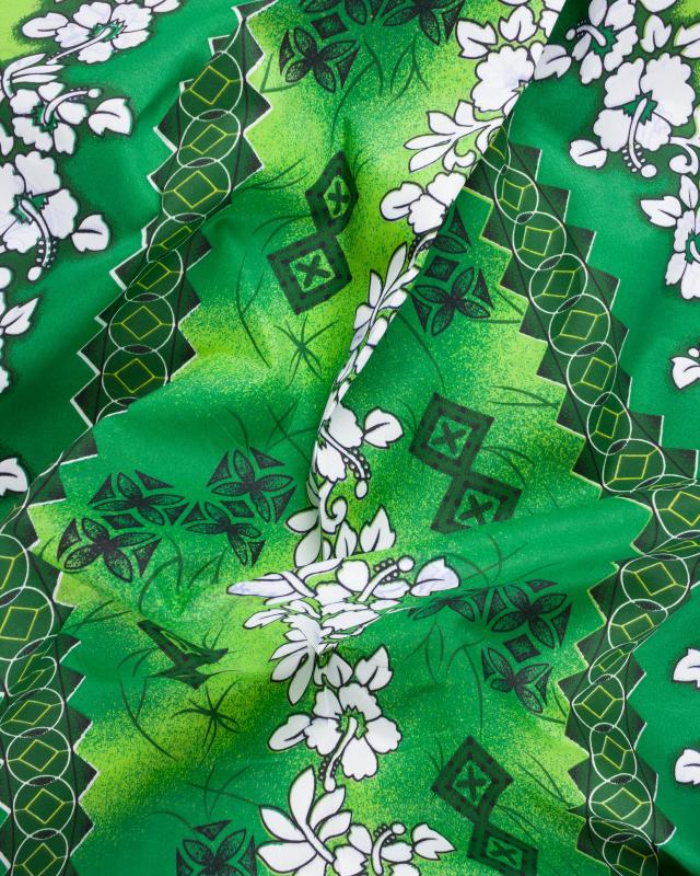 Polynesian fabric HAERE Green - Tissushop